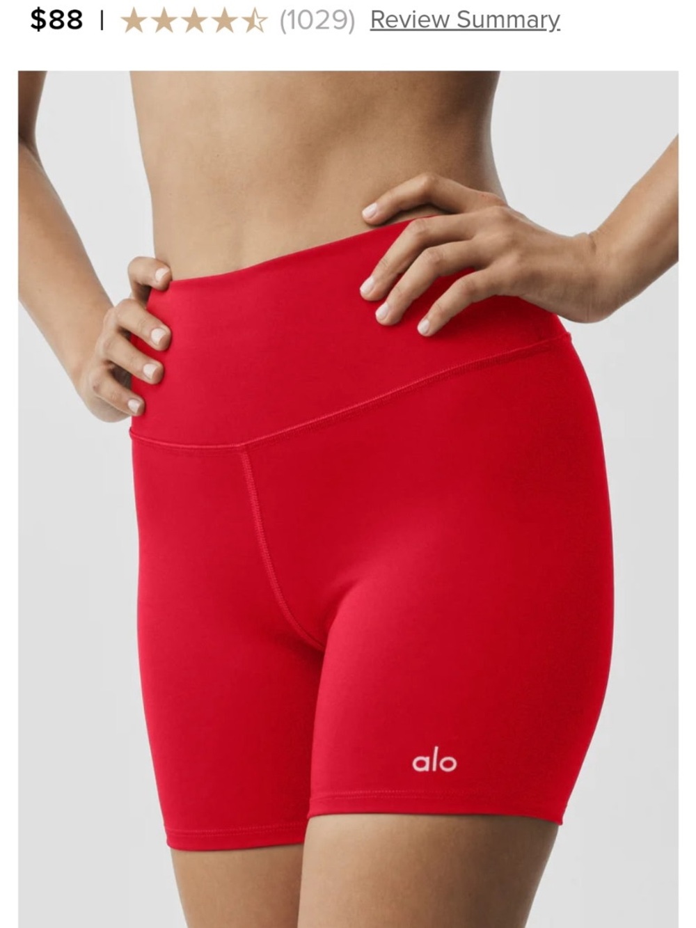 ALO Yoga High-Rise Red Bike Shorts